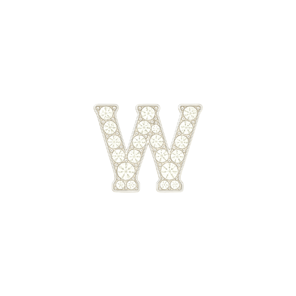 Small Initial Charm with Natural Diamonds Finding in 14K Gold (.005 ct)