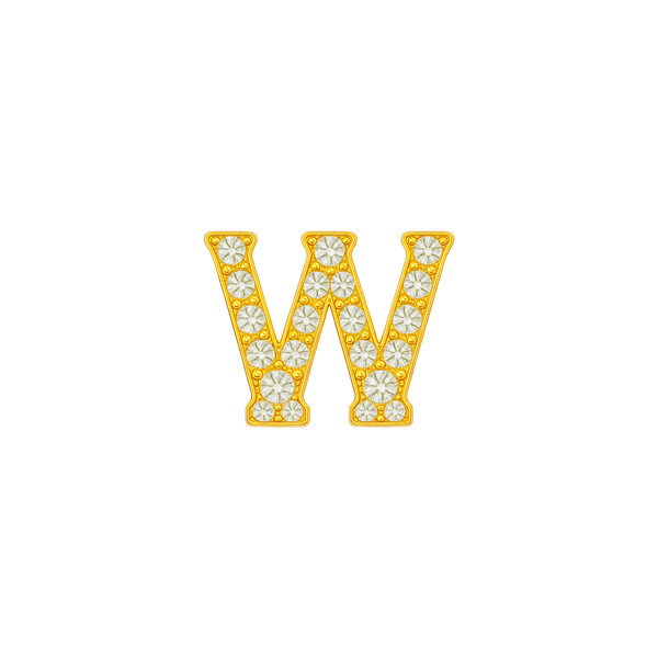 Small Initial Charm with Natural Diamonds Finding in 14K Gold (.005 ct)