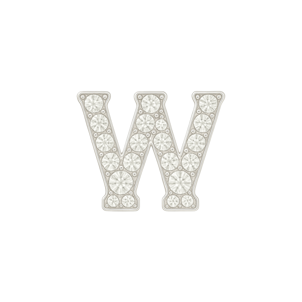 Large Initial Charm with Natural Diamonds Finding in 14K Gold (8 mm)