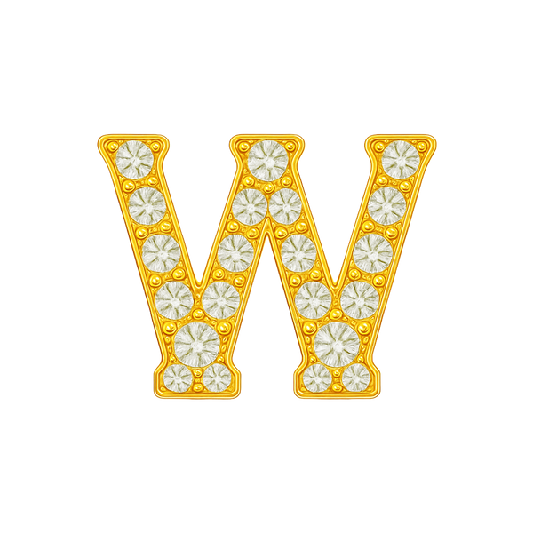 Large Initial Charm with Natural Diamonds Finding in 14K Gold (8 mm)