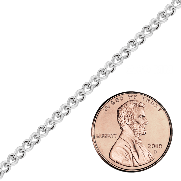 Bulk / Spooled Wheat Curb Chain in Sterling Silver (1.40 mm - 4.40 mm)