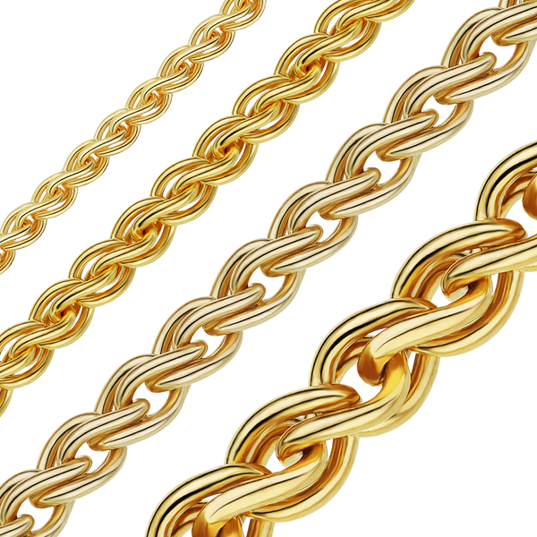 Bulk / Spooled Wheat Chain in 14K Gold-Filled (1.90 mm - 6.00 mm)