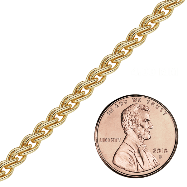 Bulk / Spooled Wheat Chain in 14K Gold-Filled (1.90 mm - 6.00 mm)