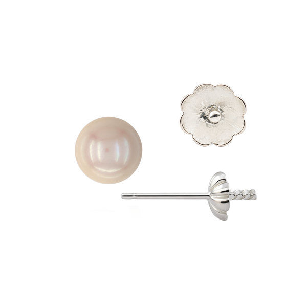 Pearl Cup Earrings with Peg