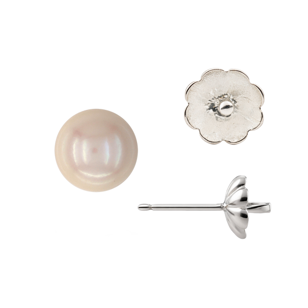 Pearl Cup Earrings with Peg