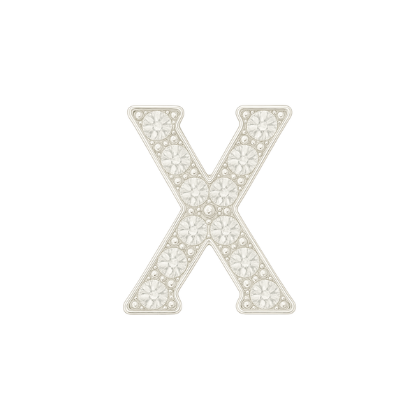 Large Initial Charm with Natural Diamonds Finding in 14K Gold (8 mm)