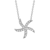 Starfish Necklace with Cubic Zirconia in Sterling Silver (17 x 17 mm)