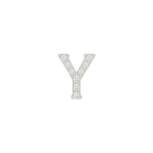 Small Initial Charm with Natural Diamonds Finding in 14K Gold (.005 ct)