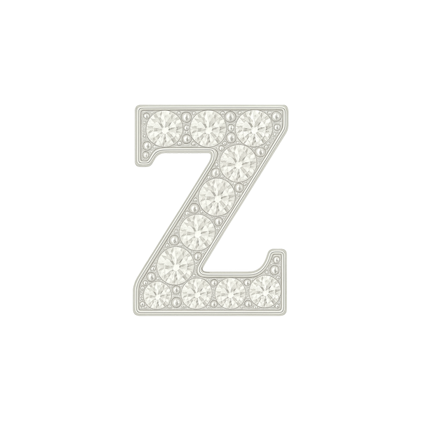 Large Initial Charm with Natural Diamonds Finding in 14K Gold (8 mm)