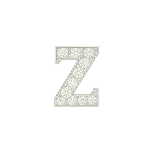 Large Initial Charm with Natural Diamonds Finding in 14K Gold (8 mm)