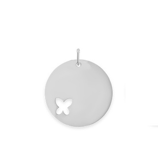 Circle with Butterfly Cut Out Charm (22 x 20mm)
