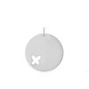 Circle with Butterfly Cut Out Charm in Sterling Silver (22 x 20mm)