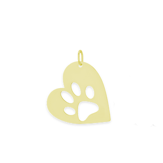 Paw Print Charm in Sterling Silver (32 x 27mm)