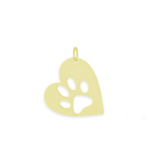 Paw Print Charm in Sterling Silver (32 x 27mm)