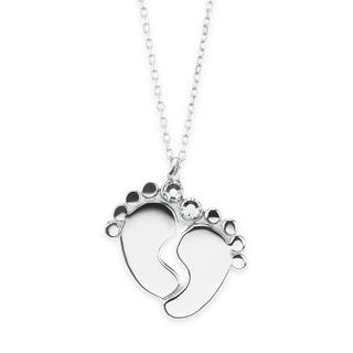 Baby Feet Necklace in Sterling Silver (21 x 20 mm)