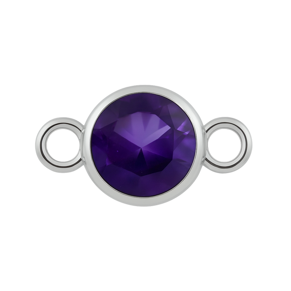 Diamond or Gemstone Bezel Bracelet/Necklace Charm in 14K White Gold