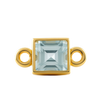 Diamond or Gemstone Square Bezel Bezel/Necklace Charm in 14K Yellow Gold