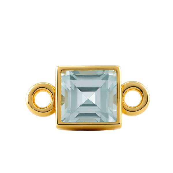 Diamond or Gemstone Square Bezel Bezel/Necklace Charm in 14K Yellow Gold