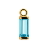Diamond or Gemstone Baguette Bezel Drop Charm in 14K Yellow Gold