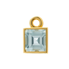 Diamond or Gemstone Square Bezel Drop Charm in 14K Yellow Gold