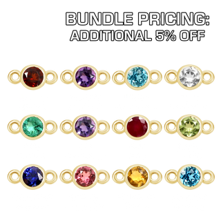 Diamond or Gemstone 12 Month Bezel Charm Bundle in 14K Gold