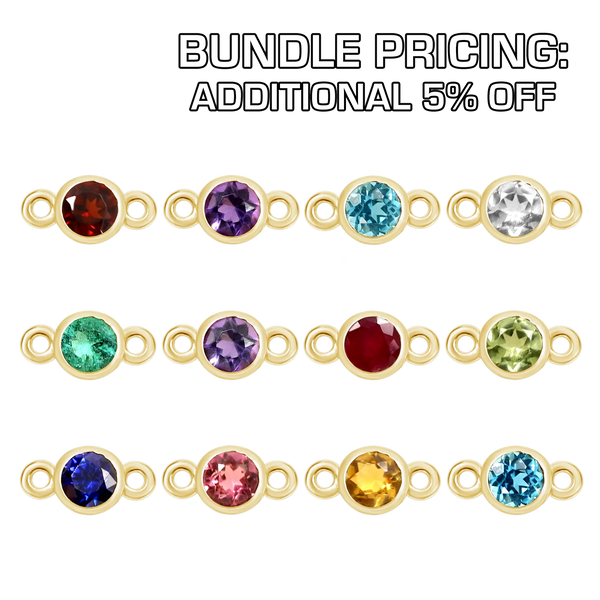 Diamond or Gemstone 12 Month Bezel Charm Bundle in 14K Gold