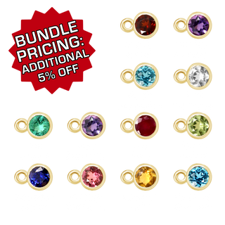 Diamond or Gemstone 12 Month Bezel Charm Bundle in 14K Gold