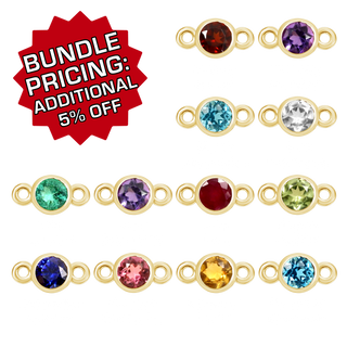 Diamond or Gemstone 12 Month Bezel Charm Bundle in 14K Gold