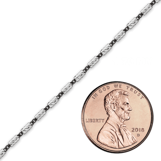 Bulk / Spooled Black Ruthenium Bar Cable Chain in Sterling Silver (1.70 mm)