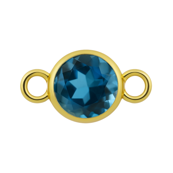 Diamond or Gemstone Bezel Bracelet/Necklace Charm in 14K Yellow Gold