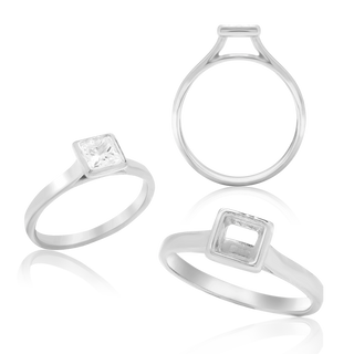 Princess Shape Bezel Solitaire