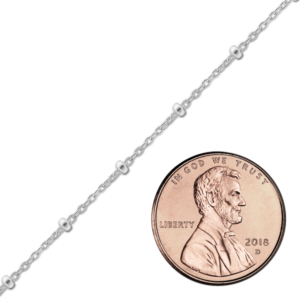 Bulk / Spooled Cable Stud (Satellite) Chain in Sterling Silver (1.10 mm)