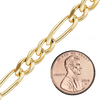 Bulk / Spooled Classic Figaro Hollow Chain in 14K Yellow Gold (1.80 mm - 6.60 mm)