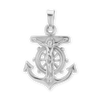 Sterling Silver Mariner Anchor Crucifix and Cross Pendant (22 x 16 mm)