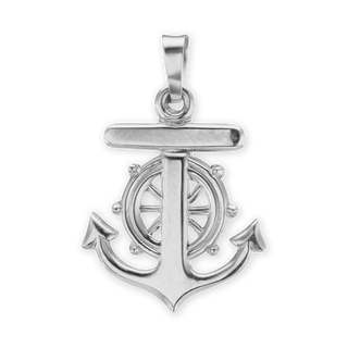 Sterling Silver Mariner Anchor Crucifix and Cross Pendant (23 x 16 mm)