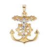 Sterling Silver Mariner Anchor Crucifix and Cross Pendant (24 x 20 mm)