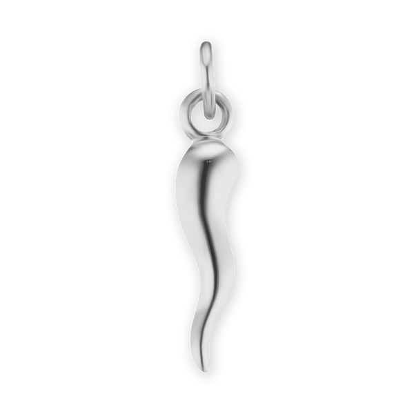 Sterling Silver Lucky Italian Horn Amulet - Solid (16 x 3 mm - 43 x 9 mm)