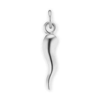 Sterling Silver Lucky Italian Horn Amulet - Solid (16 x 3 mm - 43 x 9 mm)