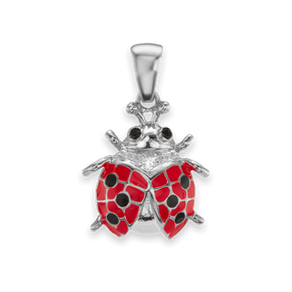 Fancy Ladybug Charm in Sterling Silver (23 x 15mm)