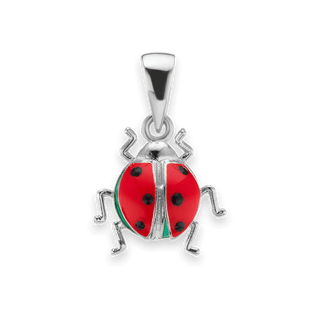 Ladybug with Open Wings Charm in Sterling Silver (20 x 14mm)