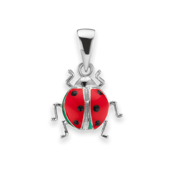 Ladybug with Open Wings Charm in Sterling Silver (20 x 14mm)