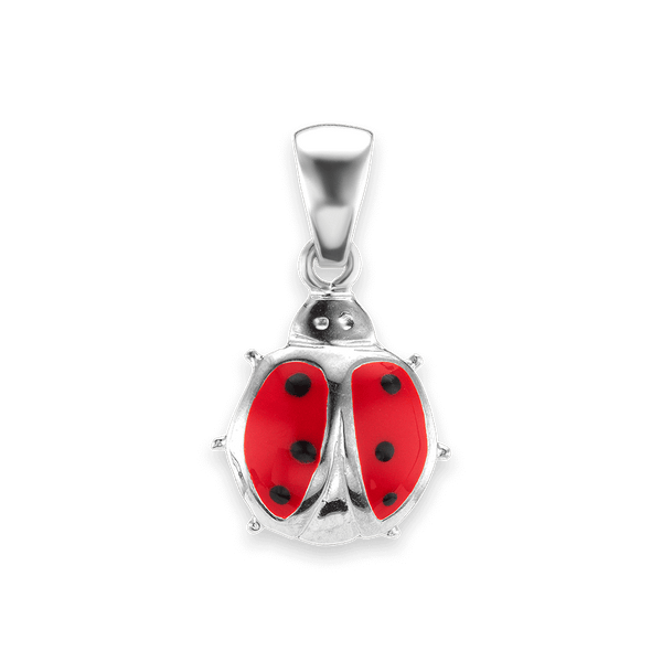 Ladybug Charm in Sterling Silver (20 x 12mm)