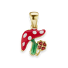 Mushroom with Flower Charm in Sterling Silver (18 x 11mm)