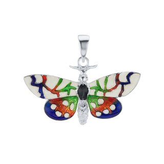 Fancy Butterfly Charm in Sterling Silver (26 x 35mm)