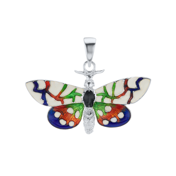 Fancy Butterfly Charm in Sterling Silver (26 x 35mm)