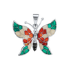 Fancy Butterfly Charm in Sterling Silver (23 x 26mm)