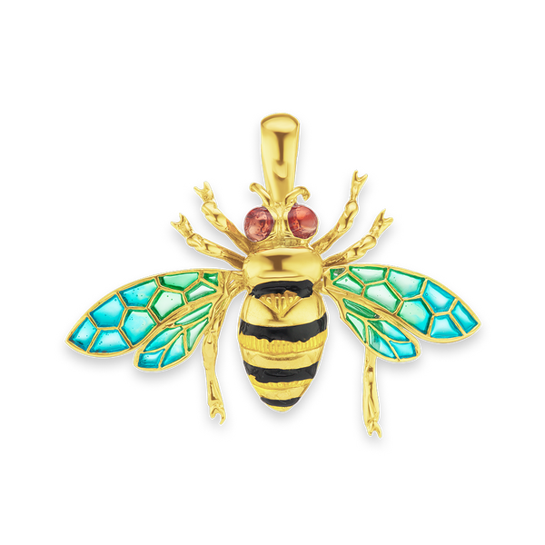 Fancy Bee Charm in Sterling Silver (30 x 41mm)