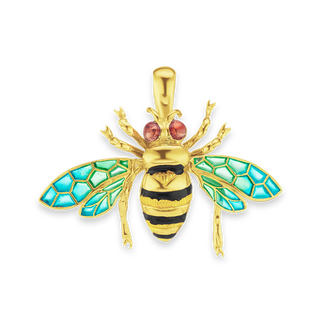 Fancy Bee Charm in Sterling Silver (30 x 41mm)