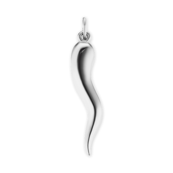 Sterling Silver Lucky Italian Horn Amulet - Solid (16 x 3 mm - 43 x 9 mm)