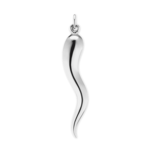 Sterling Silver Lucky Italian Horn Amulet - Solid (16 x 3 mm - 43 x 9 mm)